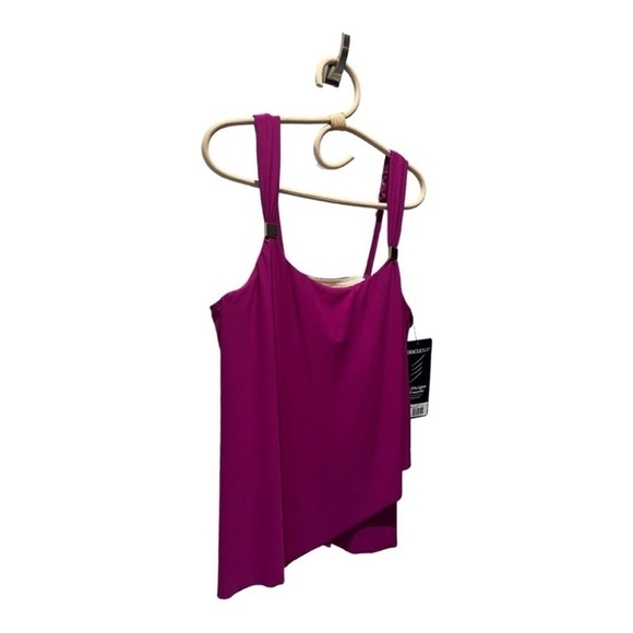 Miraclesuit Tankini Framboise Pink Dazzle Scoop Neck Underwire Swim NEW Size 10 - Picture 8 of 10